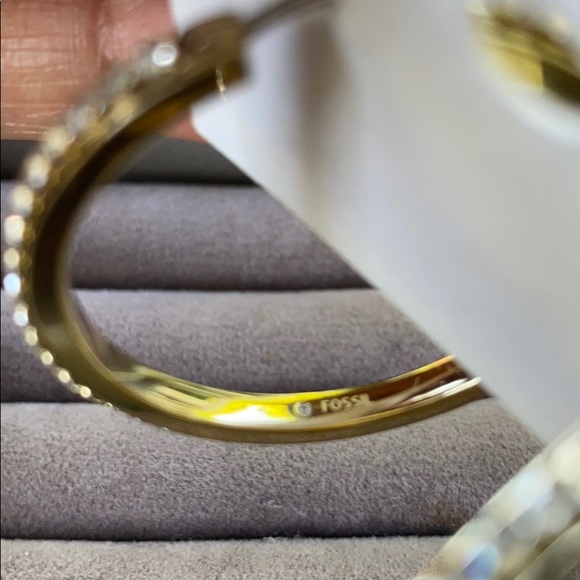 Fossil Gold Brand New Shiny Hoops - Picture 4 of 4